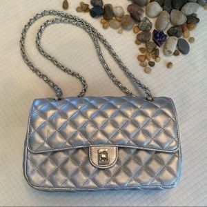 Silver Handbag w/ Chain Strap